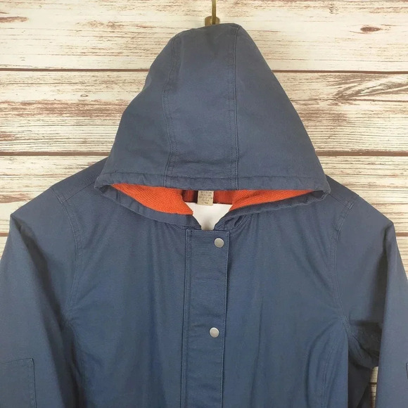 Duluth Womens XXL Navy Blue Fleece Lined Canvas Thick Chore Field Hooded Coat - Picture 2 of 15